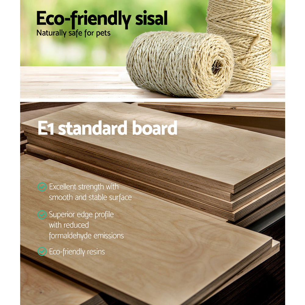 Cat Tree 120cm Tower Scratching Post Scratcher Trees Bed Wood Condo Toys Bed