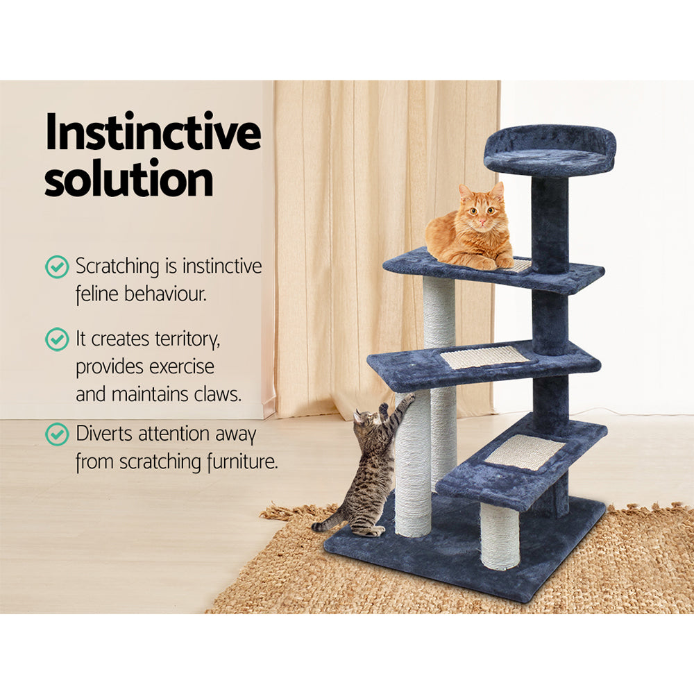Cat Tree 100cm Scratching Post Scratcher Tower Wood Condo House Trees Bed