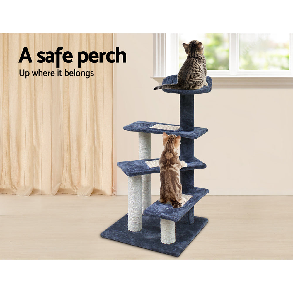 Cat Tree 100cm Scratching Post Scratcher Tower Wood Condo House Trees Bed