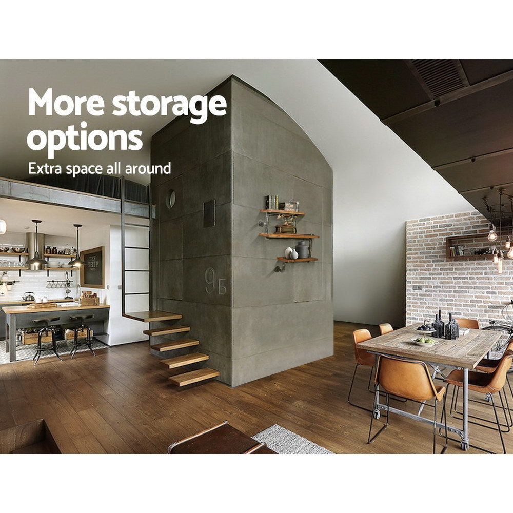 Floating DIY Pipe Shelf 3 Tiers - IONA