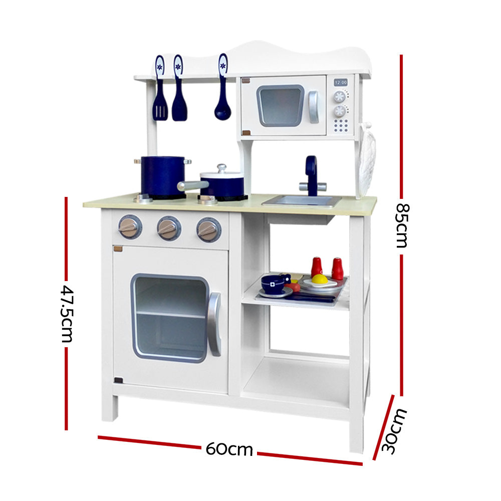 Kids Kitchen Play Set Wooden Pretend Toys Cooking Children Cookware Food