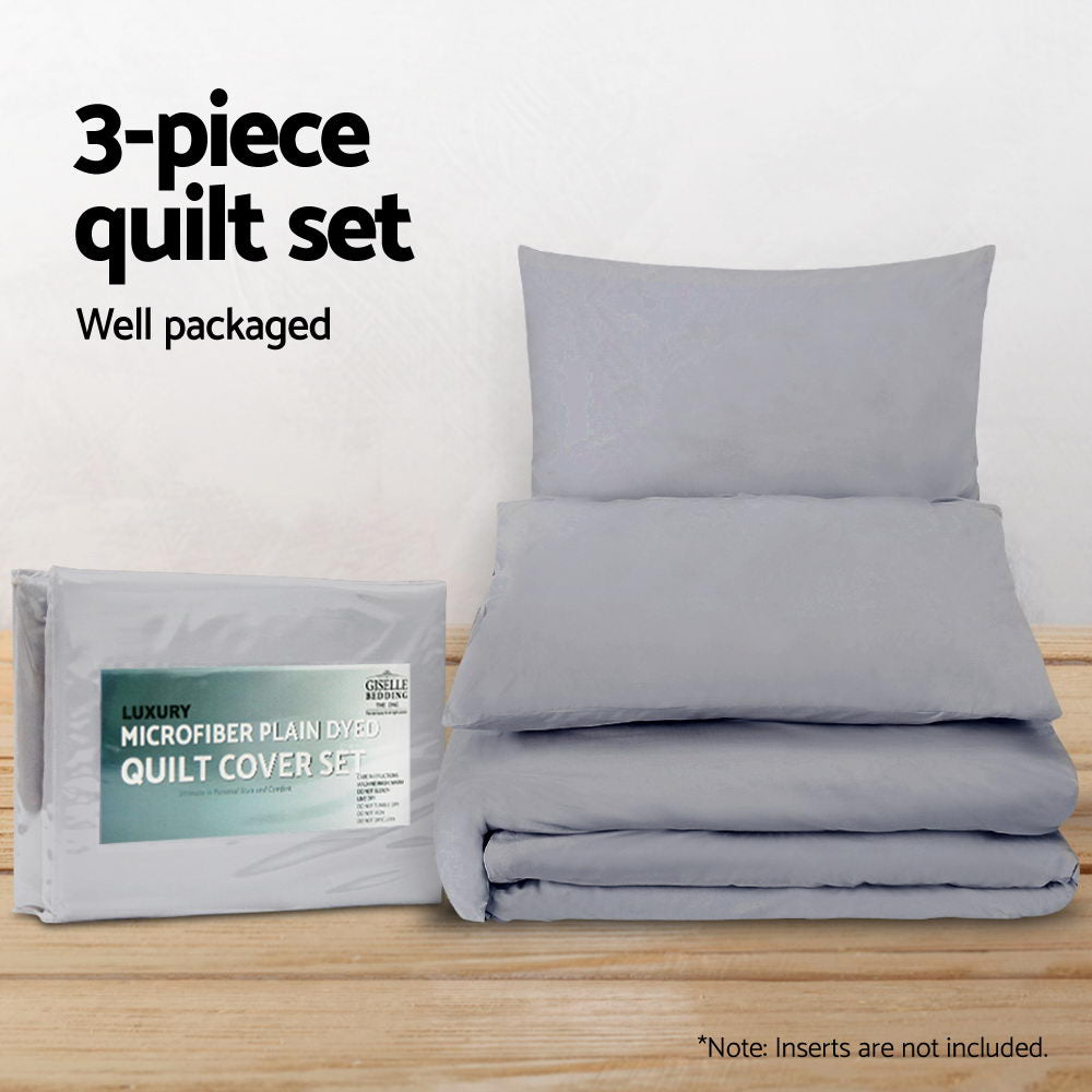 Quilt Cover Set Classic Grey Queen