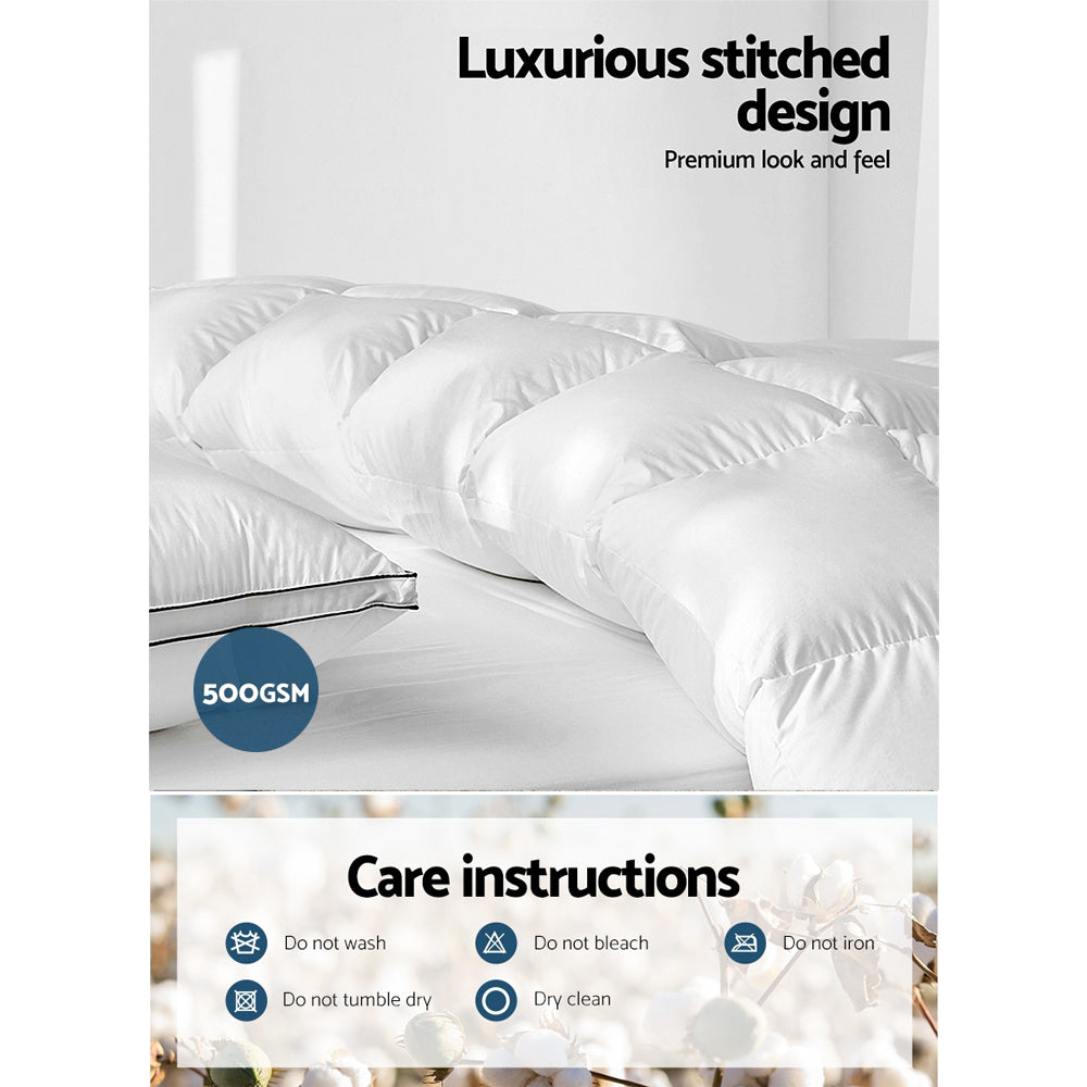 500GSM Duck Down Feather Quilt King