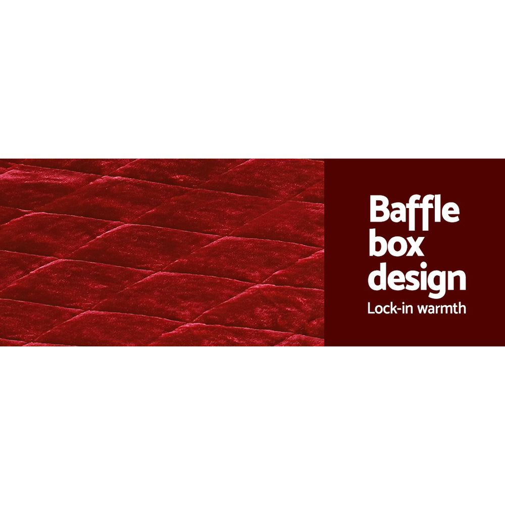 Faux Mink Quilt Burgundy Queen