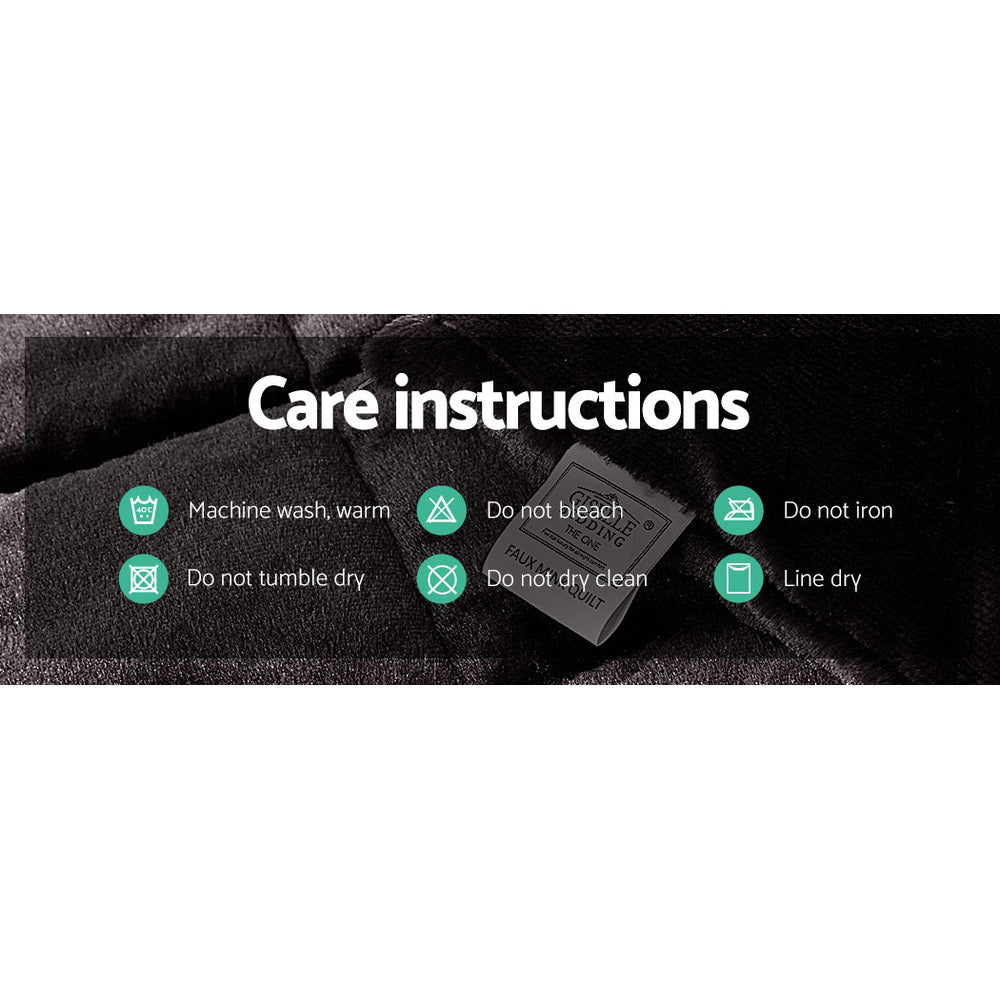 Faux Mink Quilt Charcoal Single