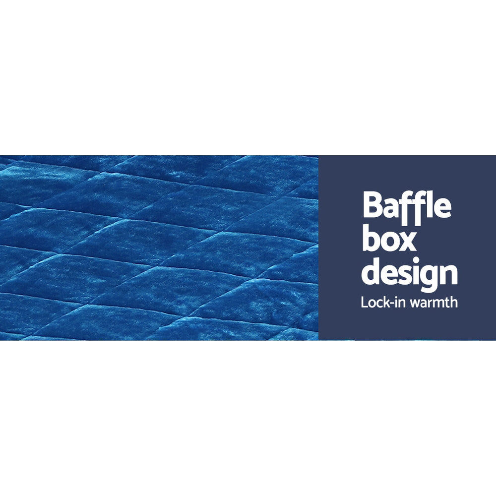 Faux Mink Quilt Blue Super King