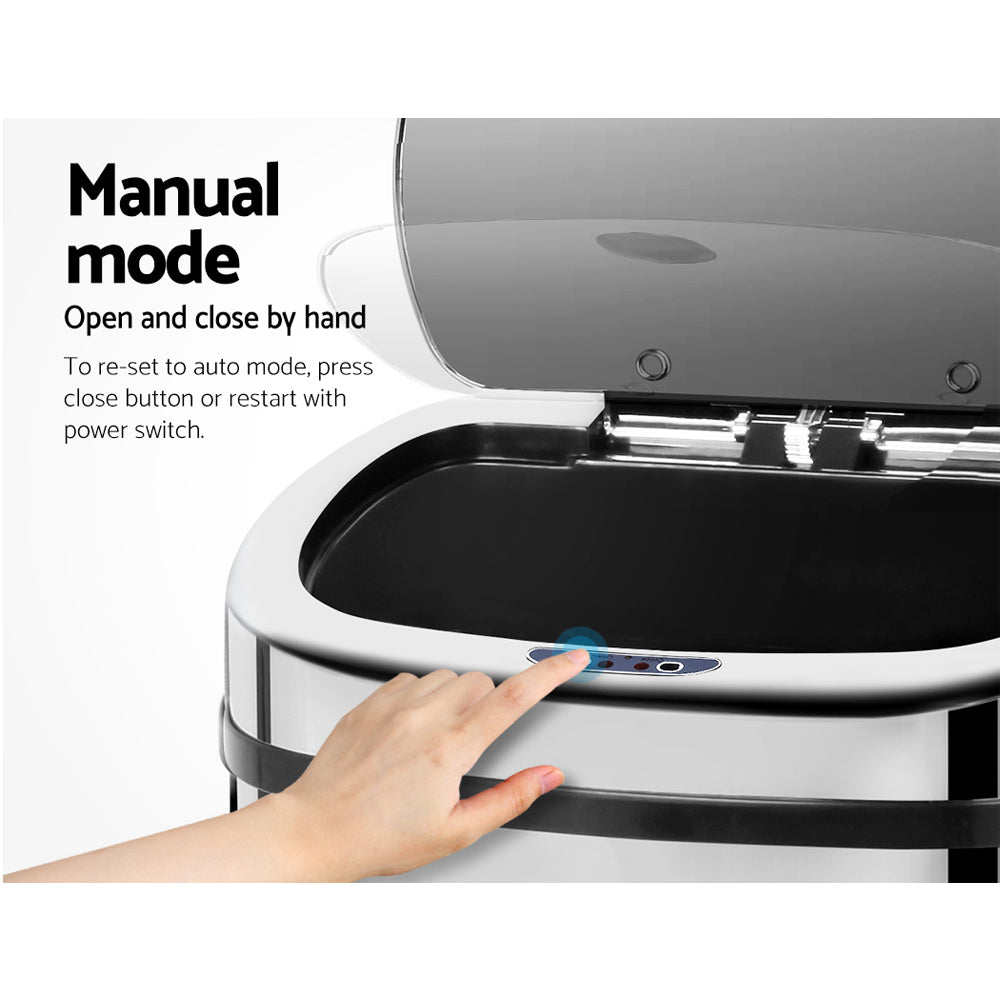 50L Motion Sensor Bin Rubbish Automatic Silver