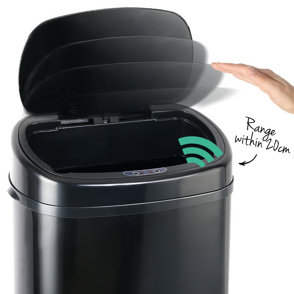 58L Motion Sensor Bin Rubbish Automatic Black