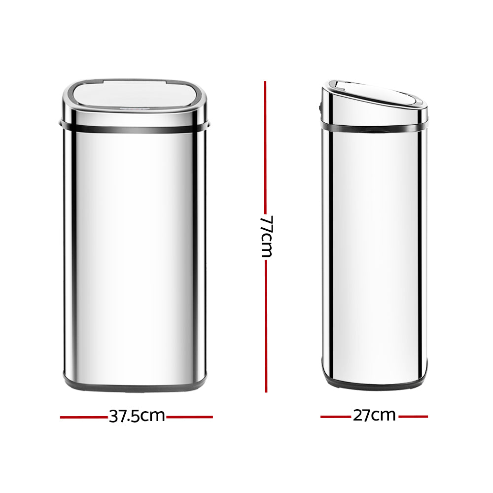 68L Motion Sensor Bin Rubbish Automatic Silver