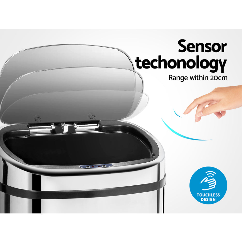 68L Motion Sensor Bin Rubbish Automatic Silver
