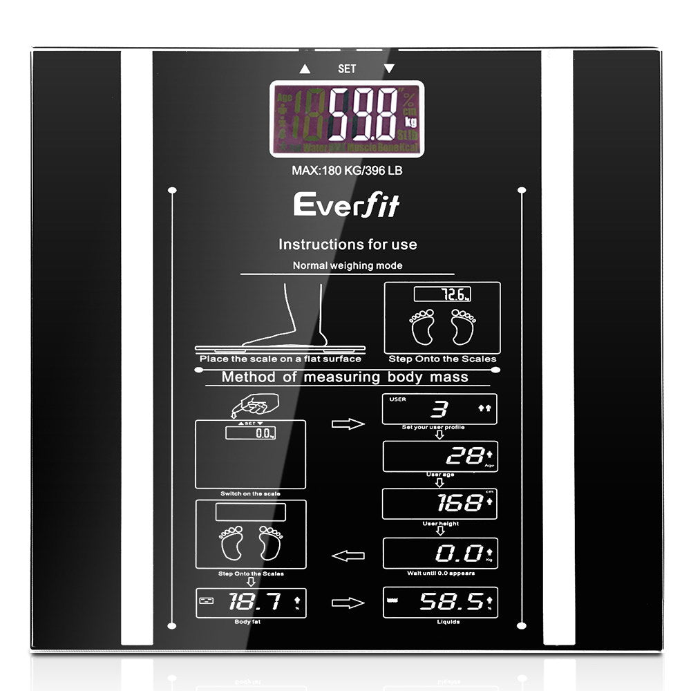 Body Fat Bathroom Scale Weighing Water Body Fat Gym 180KG