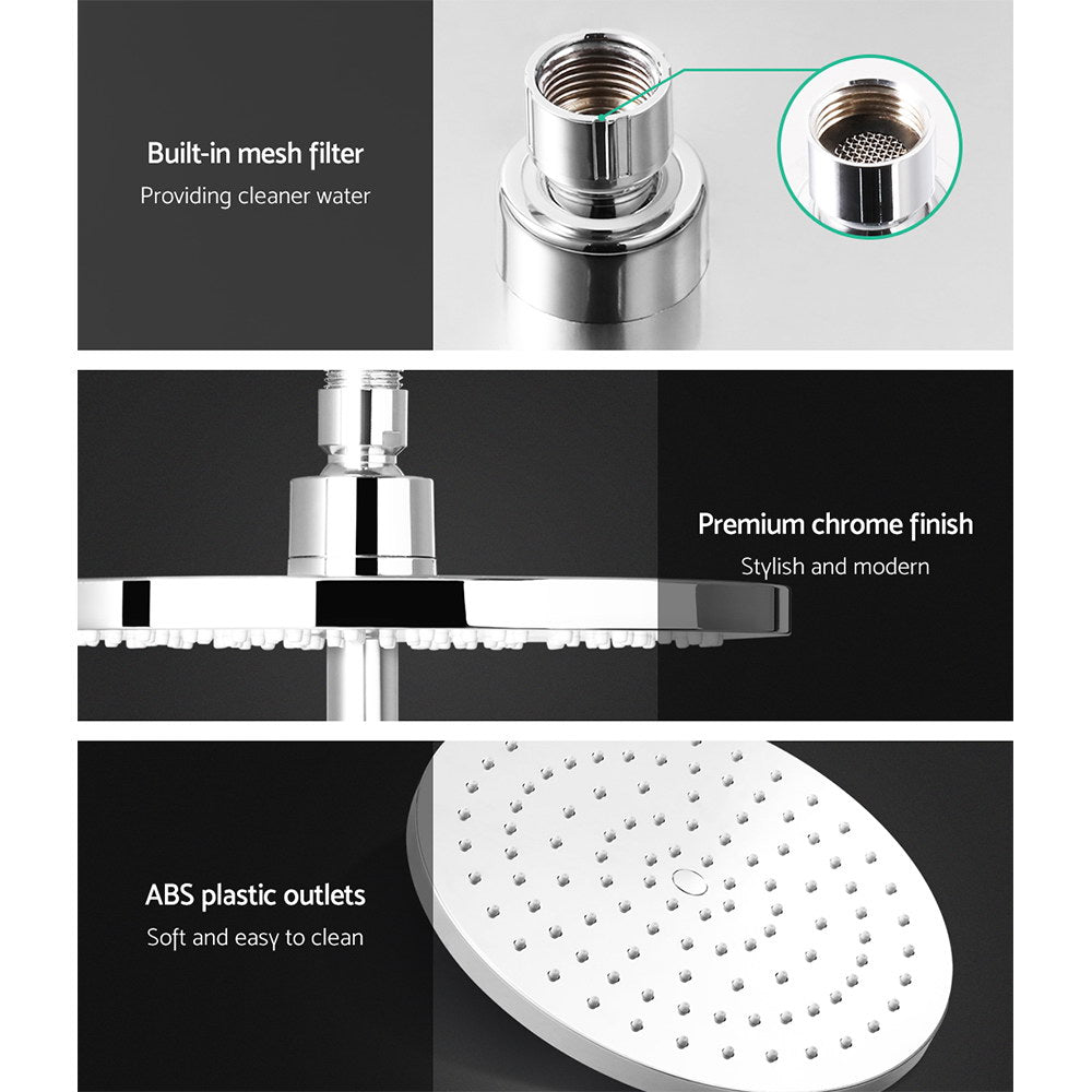 9'' Rain Shower Head Set Handheld Round High Pressure Chrome