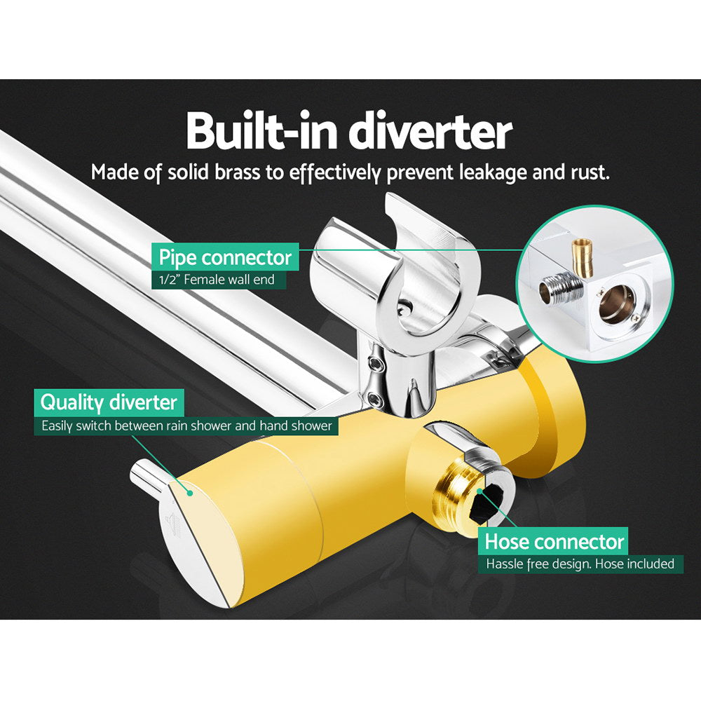 9'' Rain Shower Head Set Handheld Round High Pressure Chrome