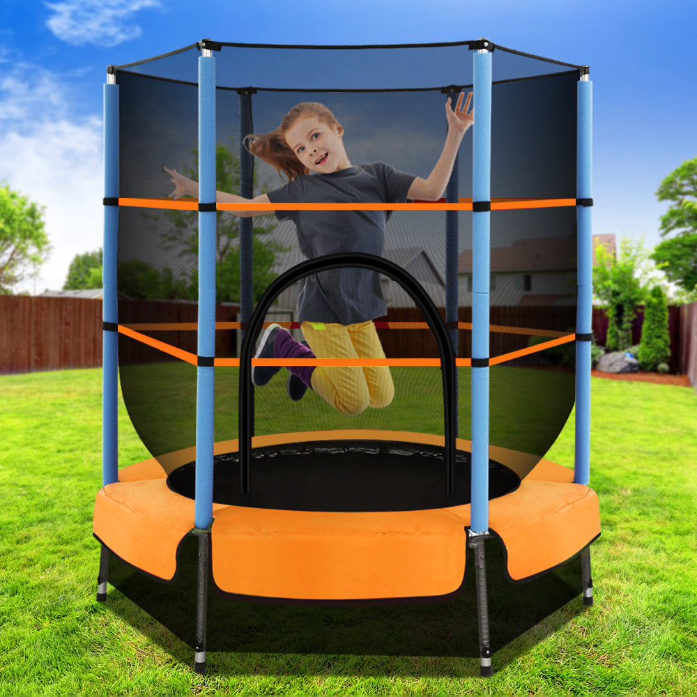 4.5FT Trampoline for Kids w/ Enclosure Safety Net Rebounder Gift Orange