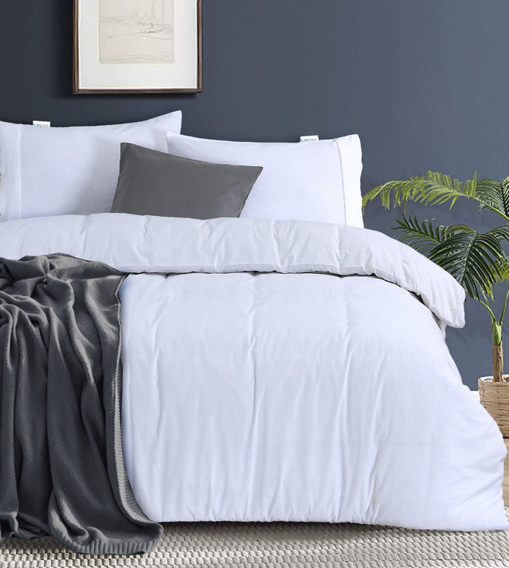 100% Egyptian Cotton Vintage Washed 500TC White Double Quilt Cover Set