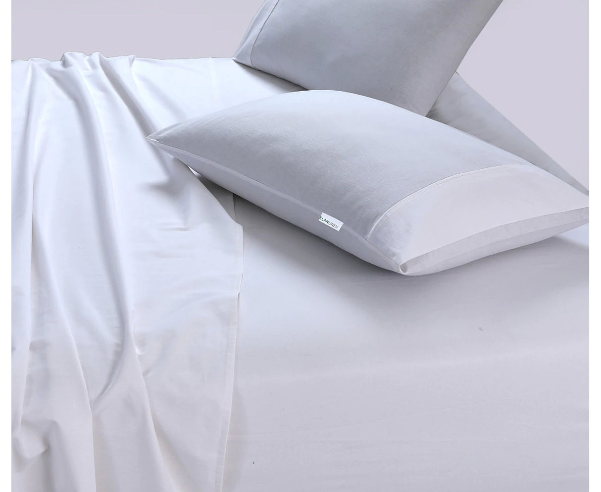 100% Egyptian Cotton Vintage Washed 500TC White King Bed Sheets Set