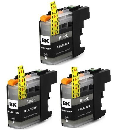 Compatible Premium Ink Cartridges LC233BK Black Triple Pack - for use in Printers