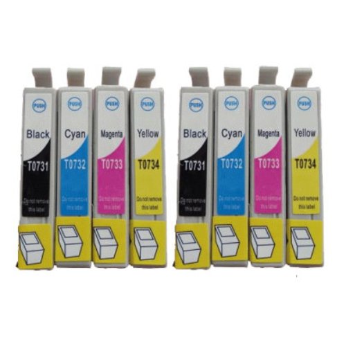 Compatible Premium Ink Cartridges 73N Cartridge Set of 8 (Bk/C/M/Y x 2 ea) - for use in Printers