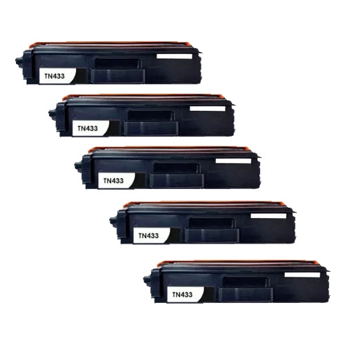 Compatible Premium 5 x TN443BK High Yield Black Toner Cartridge - for use in Printers