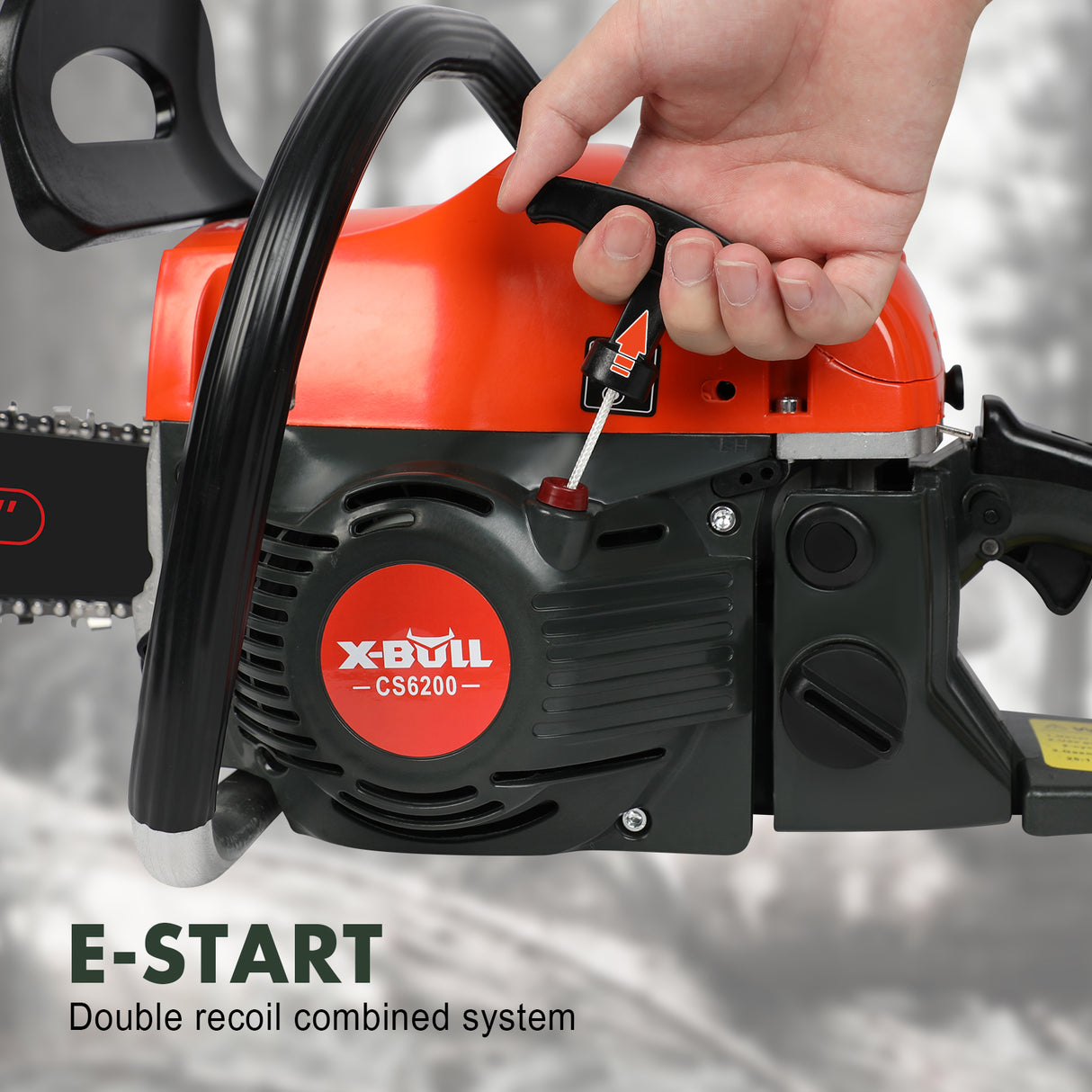 Chainsaw Petrol Commercial 62cc 20" Bar E-Start Tree Pruning Top Handle