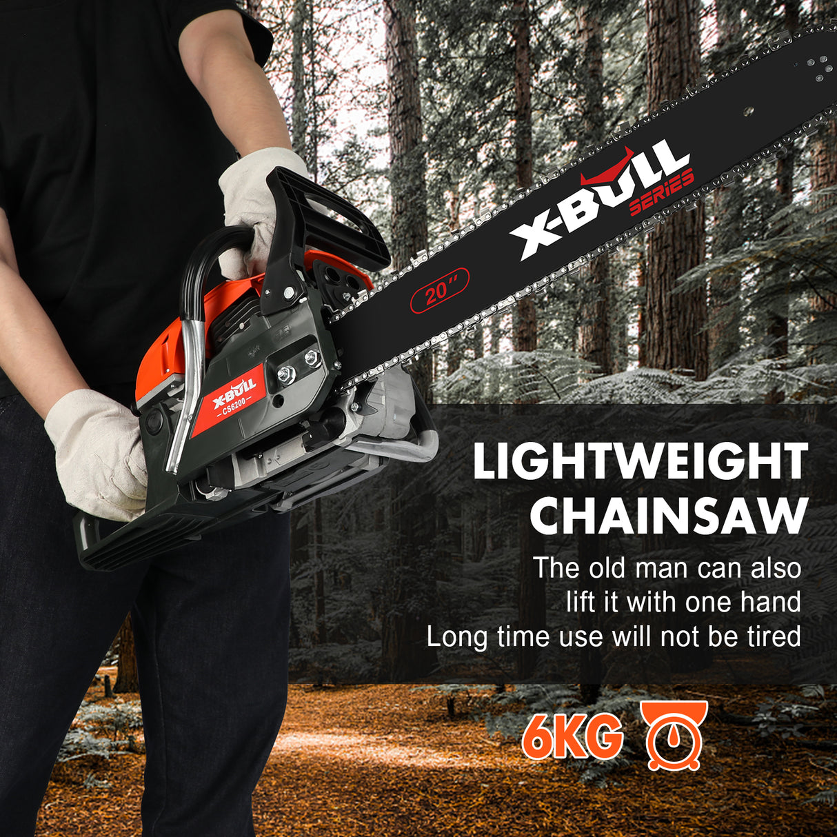 Petrol Chainsaws Commercial 20" Bar 62cc E-Start Tree Pruning Top Handle