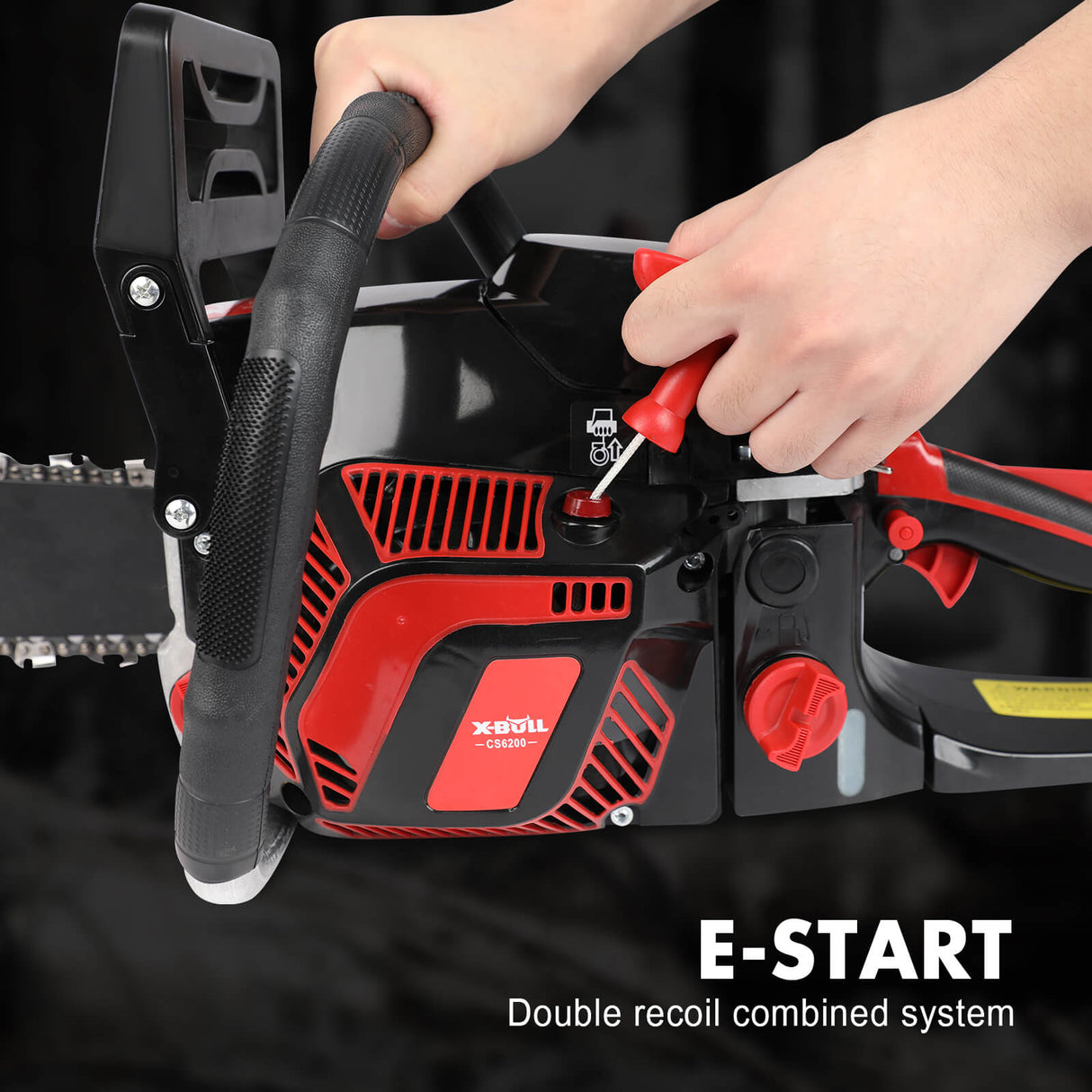 62cc Chainsaw Petrol Commercial 22" Bar E-Start Tree Pruning Top Handle