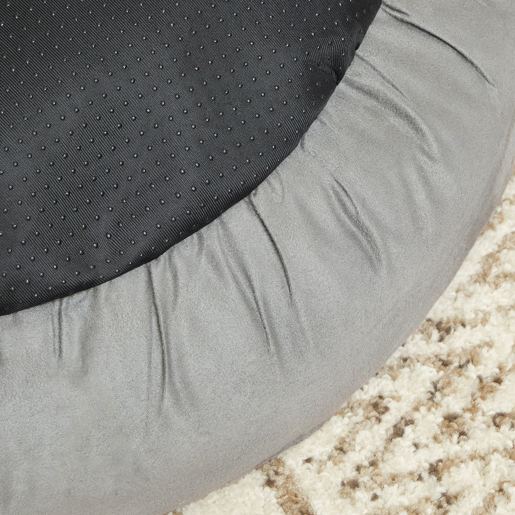 50cm Cat Dog Sofa Bed Round Shape Fabric Light Grey