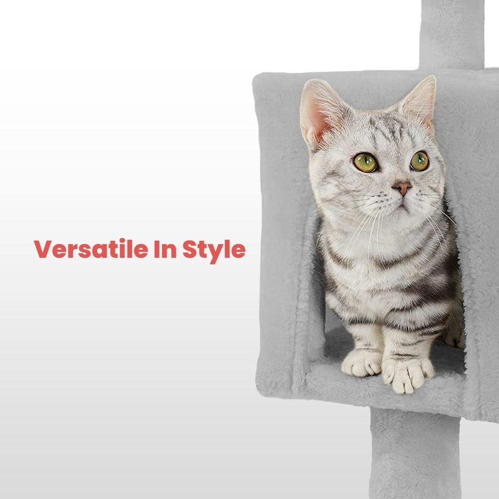 170cm Plush Cat Condo Cat Tree Grey FI-CT-161-ZZ