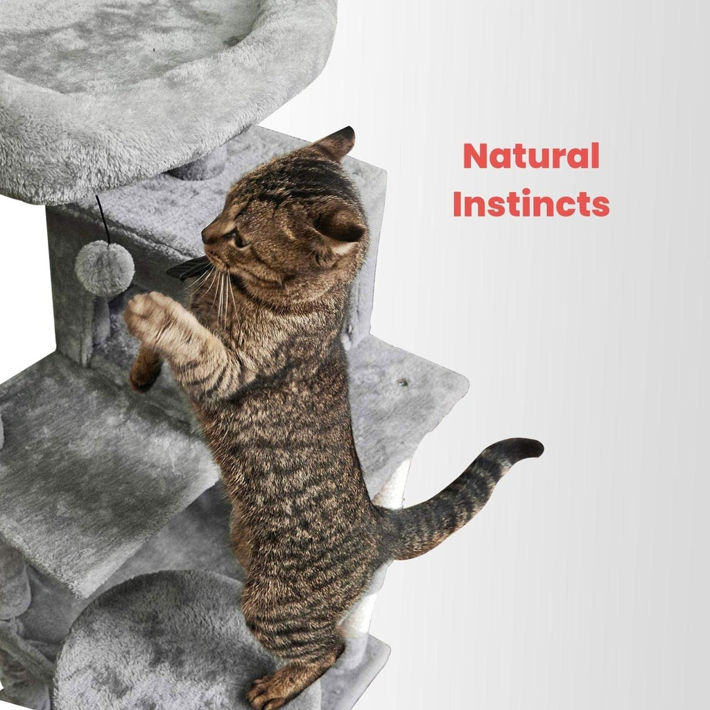 170cm Plush Cat Condo Cat Tree Grey FI-CT-161-ZZ