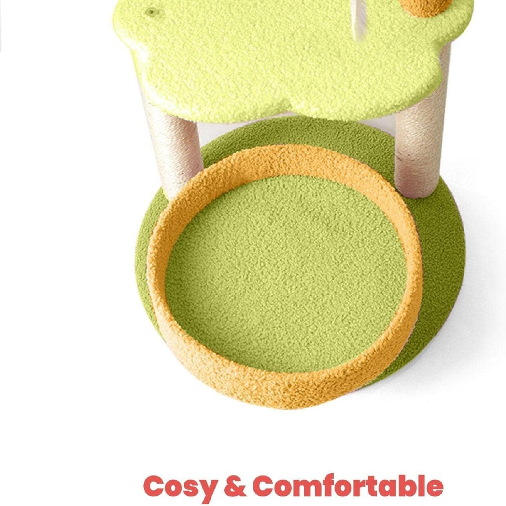 75cm Galaxy Plush Scratching Post Cat Tree Yellow Green FI-CT-144-MM