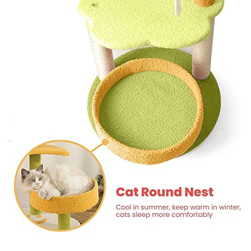101cm Galaxy Plush Cat Condo Cat Tree Yellow Green FI-CT-147-MM