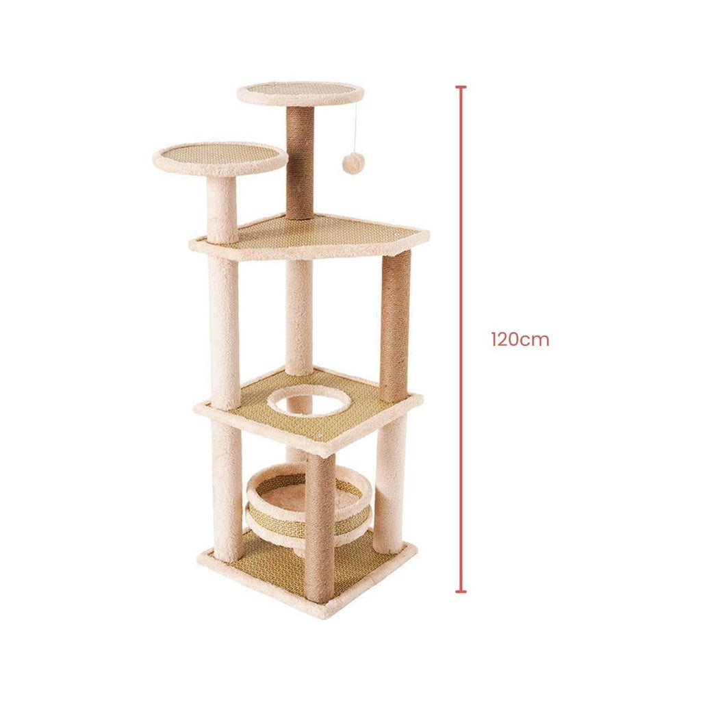 120cm 5 Layer Cat Condo Cat Tree Beige FI-CT-151-MM