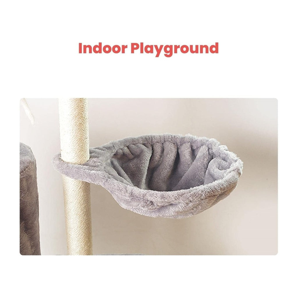 138cm 5 Layer Plush Cat Condo Cat Tree Light Grey FI-CT-160-MM