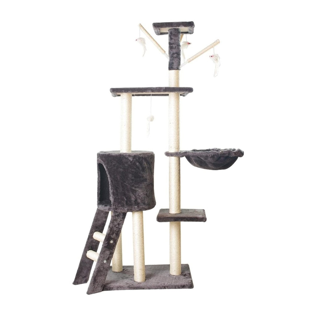 138cm 5 Layer Plush Cat Condo Cat Tree Dark Grey FI-CT-159-MM