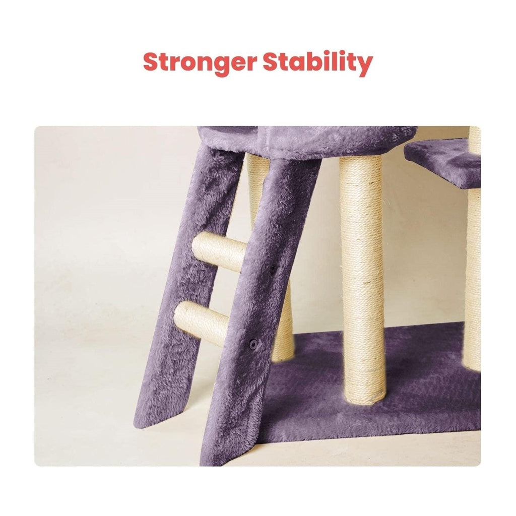 138cm 5 Layer Plush Cat Condo Cat Tree Dark Grey FI-CT-159-MM