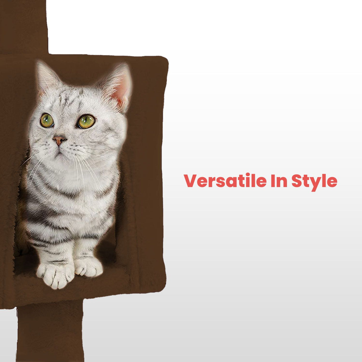 97cm Adjustable Base Plush Cat Tree Brown FI-CT-164-ZZ