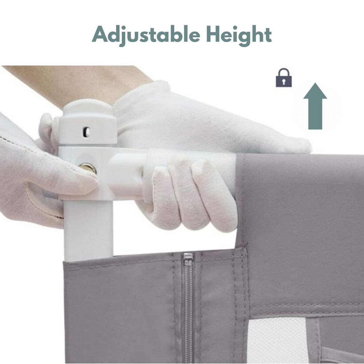 90CM Height Adjustable Folding Kids Safety Bed Rail (200X90CM Single Side 1 PCS, Grey)