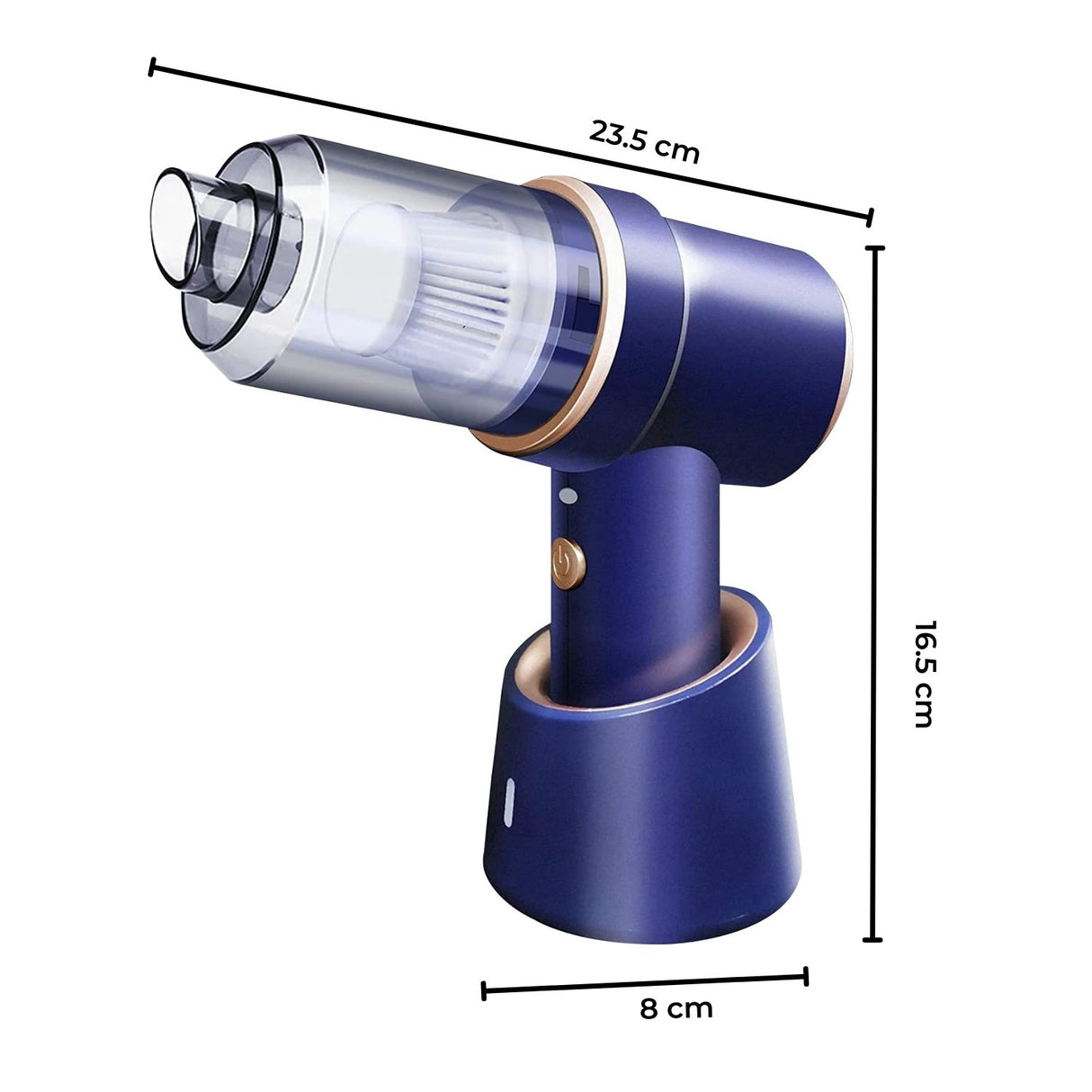 45000RPM 7.8V Rechargeable Cordless Air Duster and Car Vacuum Cleaner with Charging Base (Navy Blue) MK-AD-104-YE