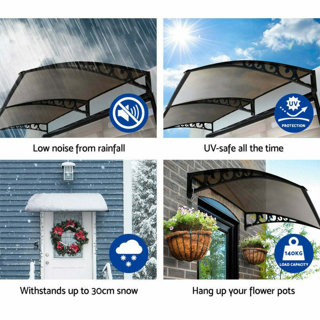 Window Door Awning Canopy Outdoor UV Patio Rain Cover Tawny 1M X 2M Type 3 NE-AG-105-SU