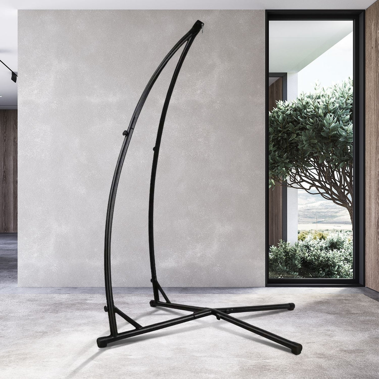 Hammock Chair Stand for Hanging Air Porch Swing Chair (Black) NE-HC-100-DL