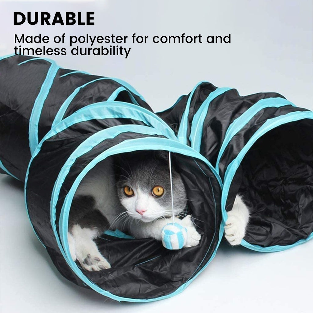4 Holes Cat Tunnel (Blue) - PT-CT-117-QQQ