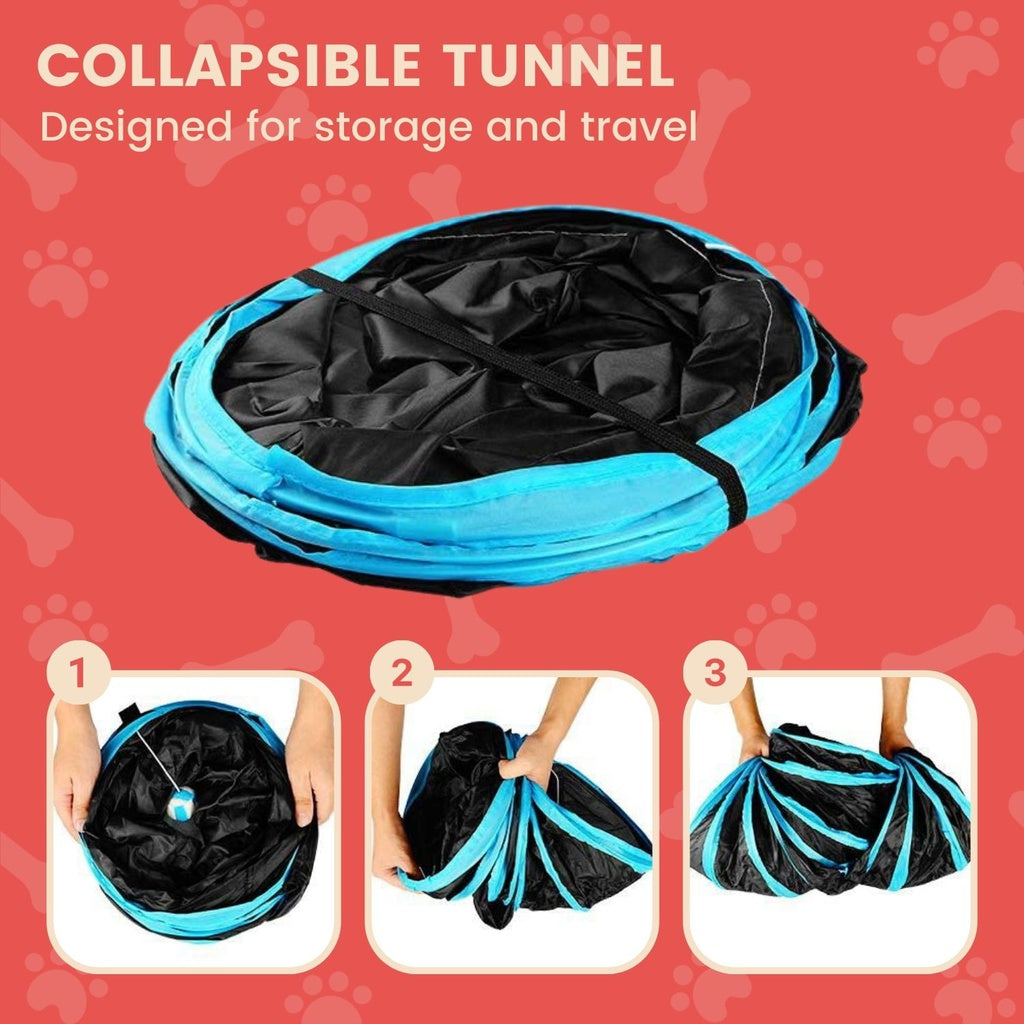 4 Holes Cat Tunnel (Blue) - PT-CT-117-QQQ