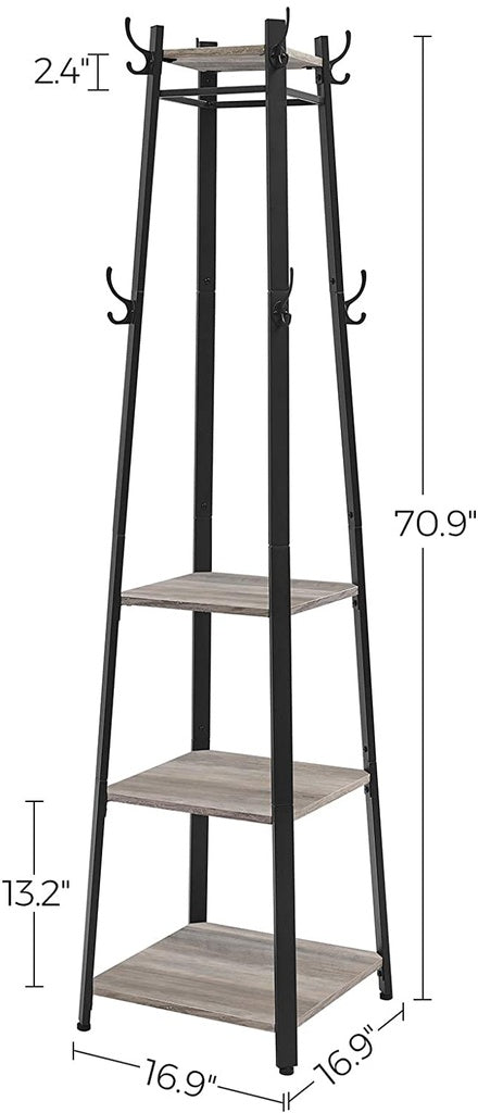 Coat Rack 3 Shelves Greige LCR080B02