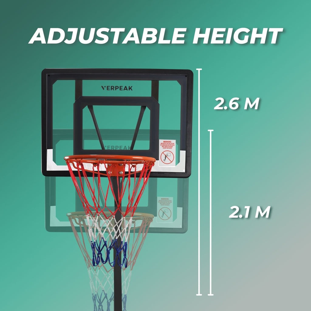 Basketball Hoop Stand ( 2.1M - 2.60M ) BLACK VP-BHS-102-SBA