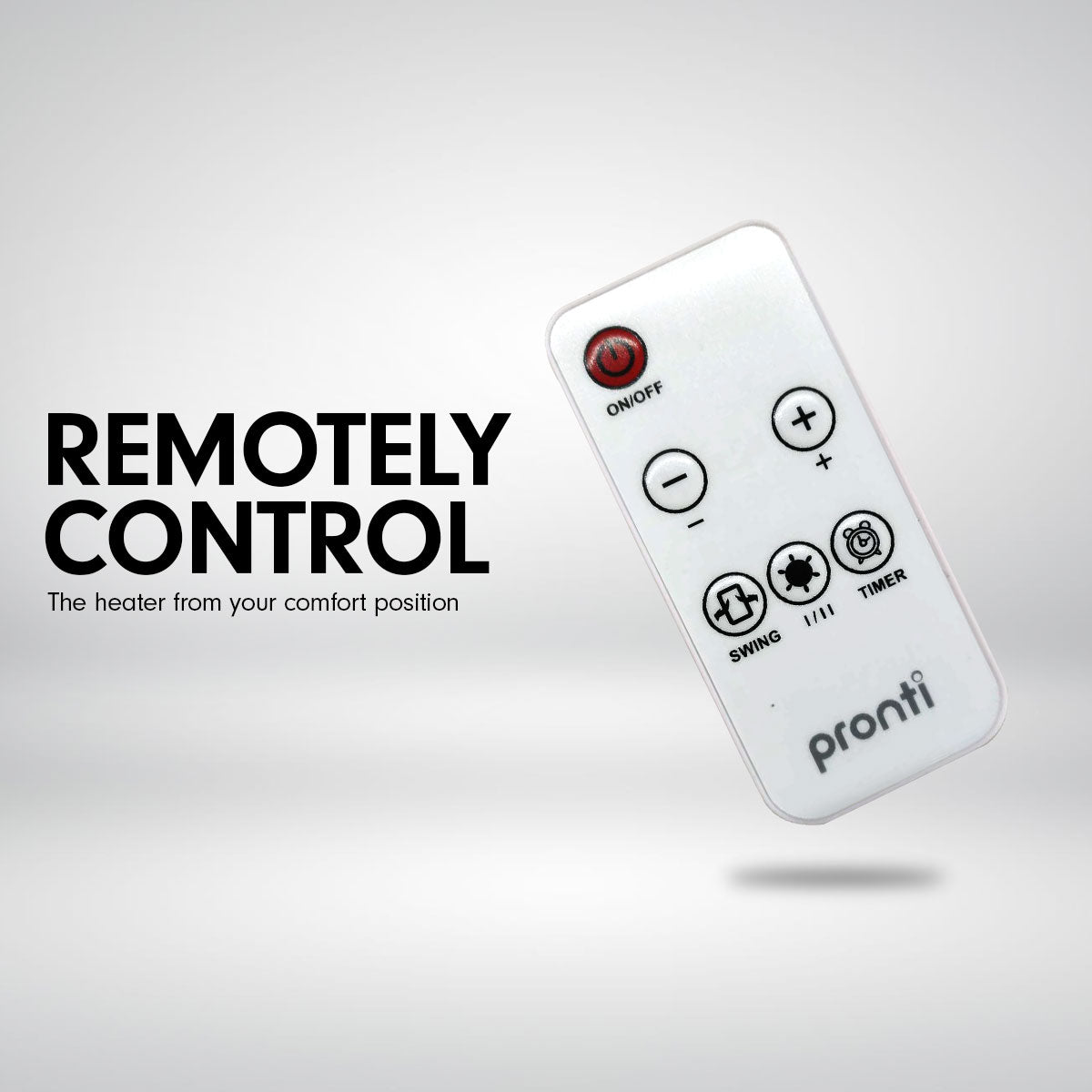 Electric Tower Heater 2000W Remote Portable - Black