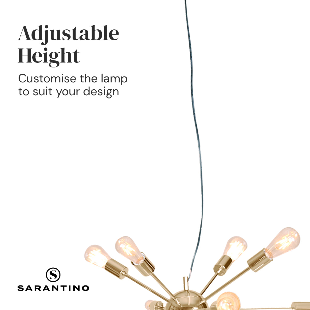 15-Light Sputnik Chandelier in Brass Finish