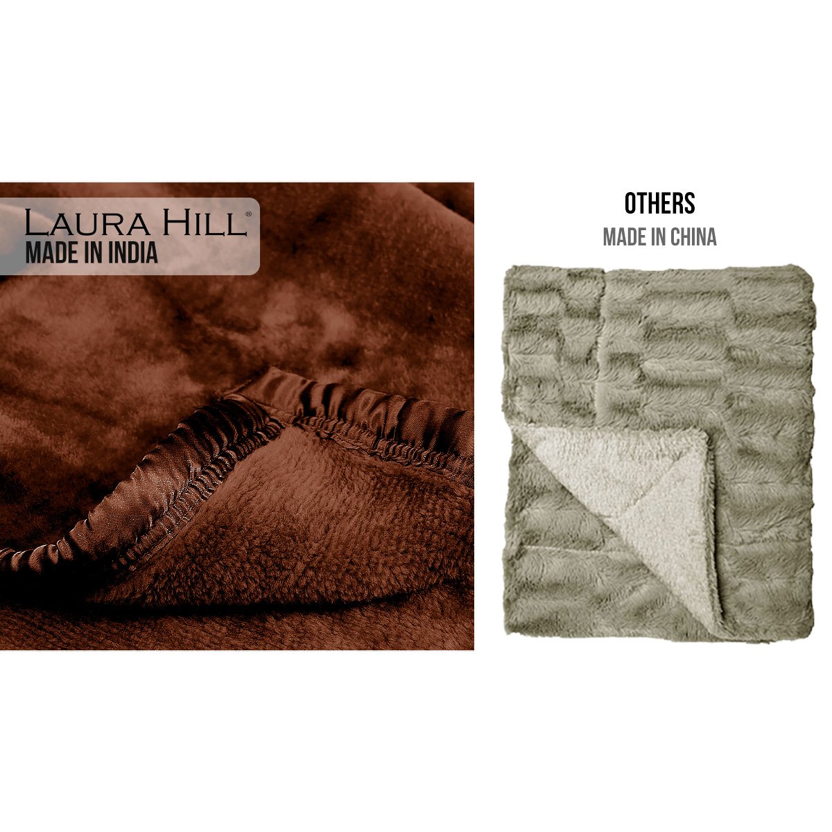 Faux Mink Blanket 800GSM Heavy Double-Sided - Chocolate