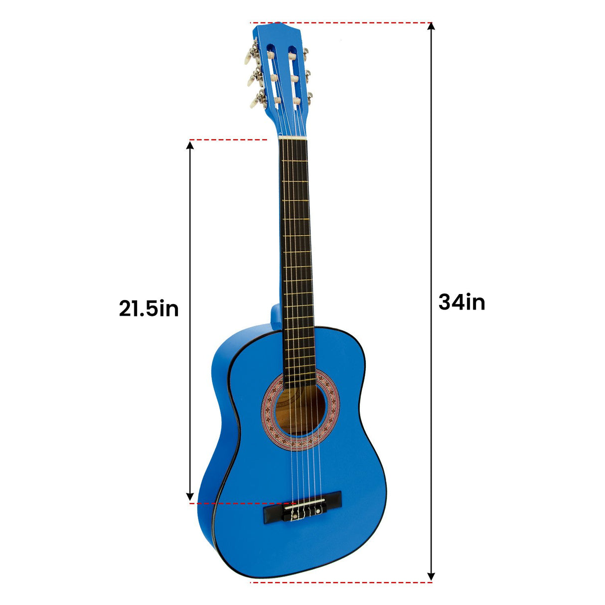 34in Acoustic Children no cut Guitar - Blue