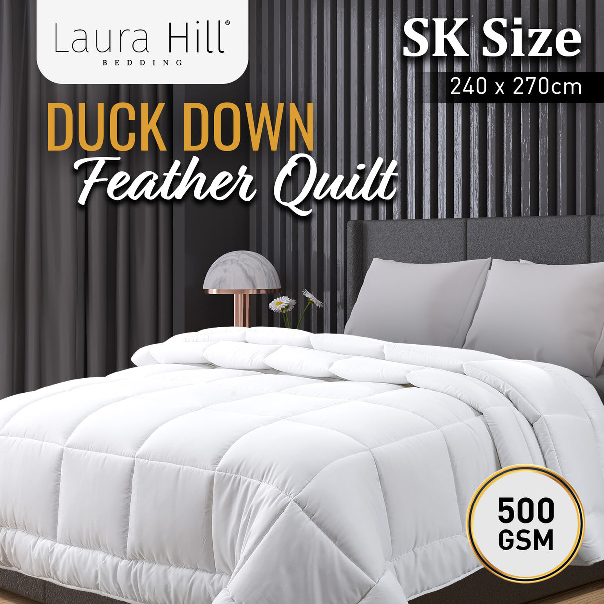 500GSM Duck Down Feather Quilt Comforter Doona - Super King