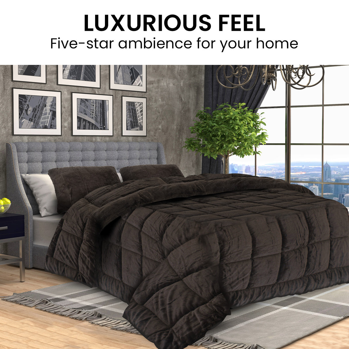 Faux Mink Comforter Quilt Doona Duvet 600GSM - Super King
